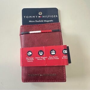 4/$25**NEW Men’s Tommy Hilfiger Red Leather RFID Wallet